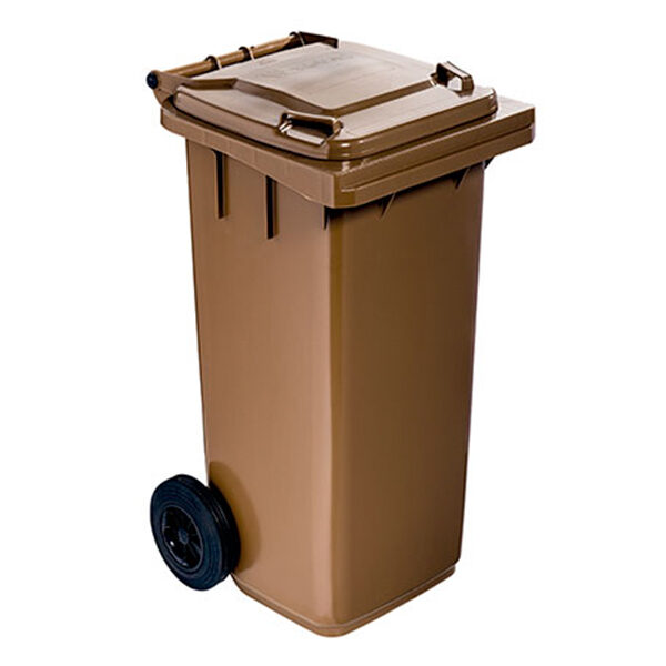 Contenitore due ruote marrone 120 litri