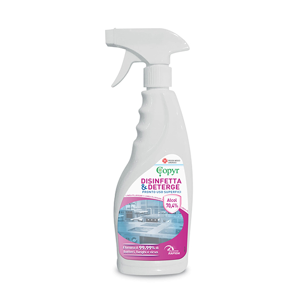 Liquido disinfettante per superfici a base di alcol etilico